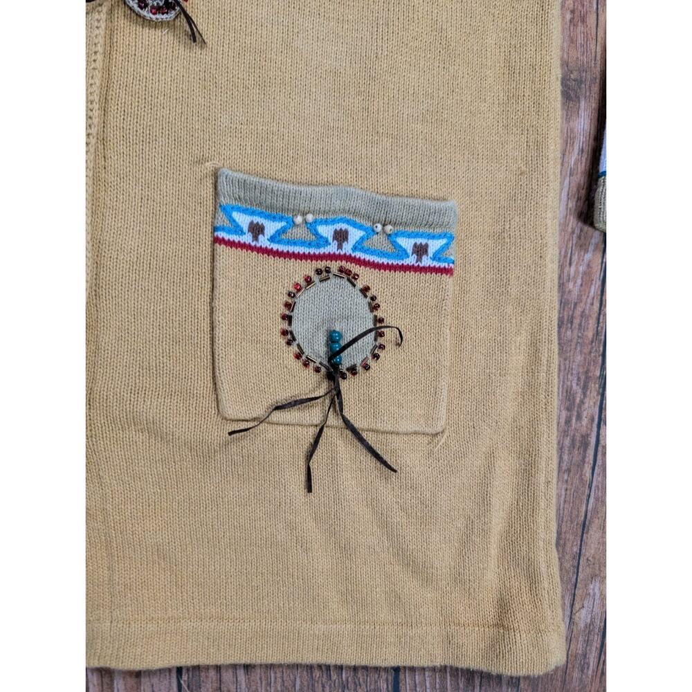 KNITS BY STORYBOOK Womens Native American Southwestern Button Cardigan Large - Picture 5 of 16